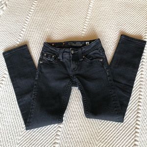 Miss Me girls black embellished skinny jeans size 8